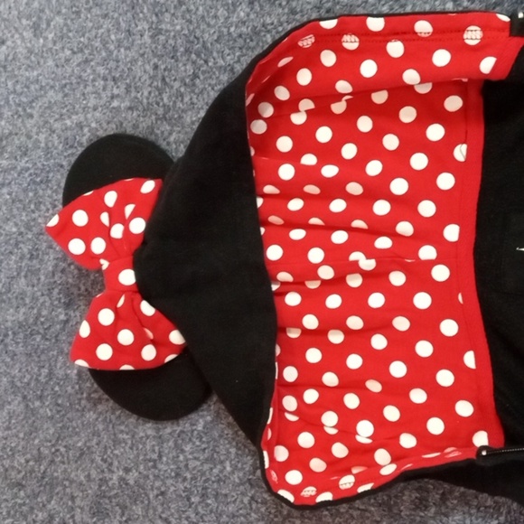 Disney/Kids/Minnie Mouse Hoodie/Color Black and Red/Size:XL - Picture 4 of 11